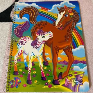 Vintage Lisa Frank Rainbow Chaser Lollipop Horses Spiral Notebook