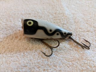 Unusual White Snake Line Color Vintage Heddon Chugger Jr.  Fishing Lure,  Tuff