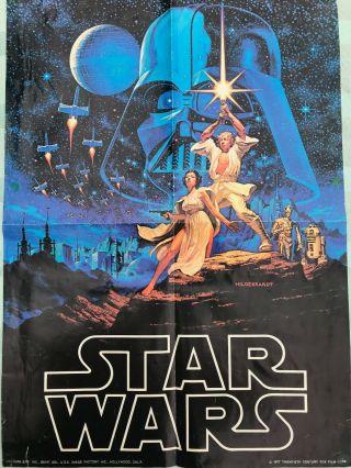 Vintage Star Wars Movie Poster (1977) Hildebrandt 20 " X 28 " (folded)