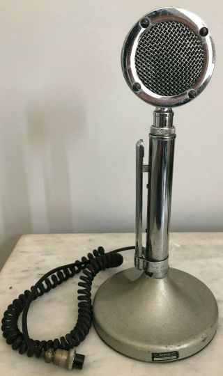 Vintage Astatic Chrome D - 104 Microphone On T - Ug9 Base W/ 4 - Pin Female Plug