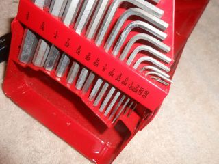 Snap - On Tools Vintage 15 Pc Hex Key Set.  028 - 3/8 " & Screw Driver Barely