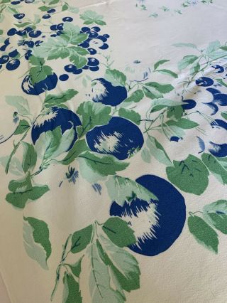 Pristine Vintage Printed Cotton Tablecloth Apples & Cherry 50x64 Wonderful