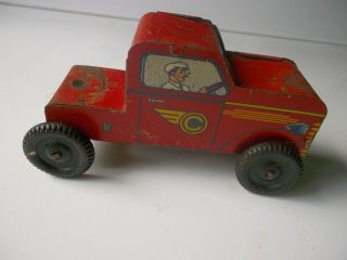 Vintage Walt Reach Courtland Usa C Tin Litho Red Toy Truck Cab