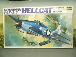 1/32 Kit Vintage Hasegawa No.  S015 Grumman F6f - 3/5 Hellcat In Open Box