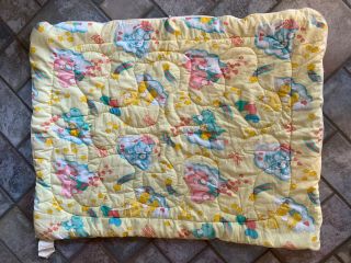 Vintage Care Bears Baby Sleeping Bag Bunting Blanket Zipper Curity 1983 Yellow