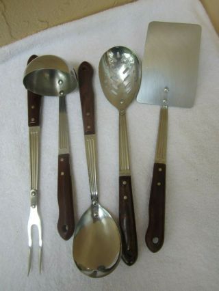 Set Of 5 Vintage Imperial Stainless Veri - Sharp Utensils,  Spatula,  Spoons,  Fork,