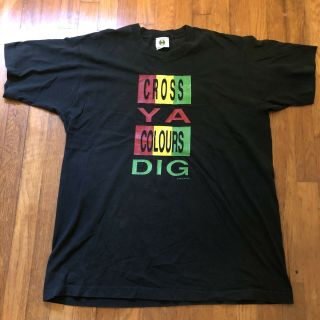 Vtg 90s Cross Colours Usa Jamaica Rasta Colors Hip Hop T Shirt Osfa Xxl