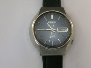 Vintage Seiko Dx Watch Sunburst Blue Dial Day/date 6106 - 7759