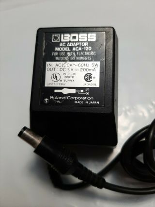 Boss Aca - 120 Vintage Guitar Effects Pedal Ac Adapter Oem Authentic Made In Japan