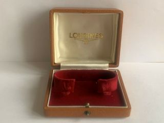 Longines 1940’s 50s Vintage Leather And Wood Watch Box.