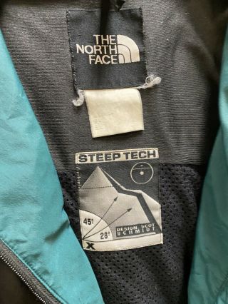 Vintage The North Face Mens L Steep Tech Pullover Jacket Scot Schmidt Green Coat 3