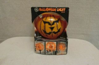 Htf Vintage Ge General Electric Halloween Pumpkin Light Bulb 25w