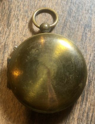 Vintage Antique Brass French Pocket Compass 1900’s,  possibly WW1 2