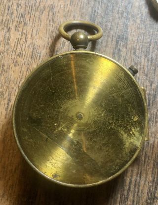 Vintage Antique Brass French Pocket Compass 1900’s,  possibly WW1 3