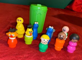 Vtg Fisher Price Sesame Street Little People Bert Ernie Toy Figures 1970s