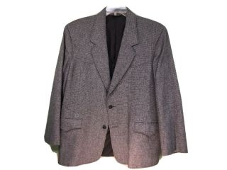 Vtg Pioneer Wear Mens Black Rockabilly Western Wool Blend Sport Coat Blazer 46r