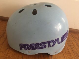 Rare Vintage 1980’s Pro - Tec Freestyle Skateboard Bmx Helmet Light Blue Usa Made