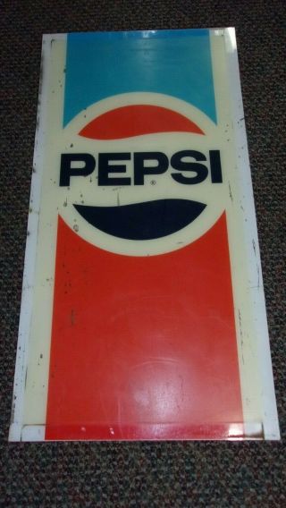 Vintage Pepsi Vending Machine Panel,  V111 / 125 Sp Measures 38 " X 19 1/2 "