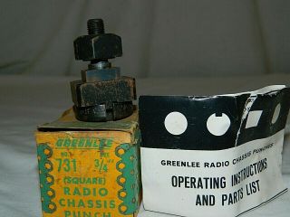Greenlee No.  731 - 3/4 " Square Radio Chassis Punch Unit Vintage