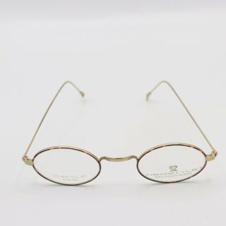 Brown And Gold Small Oval Eyeglasses Neostyle