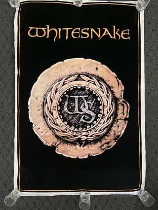 Vintage 1988 Whitesnake 818 Black Light Funky Poster Heavy Metal Blacklight