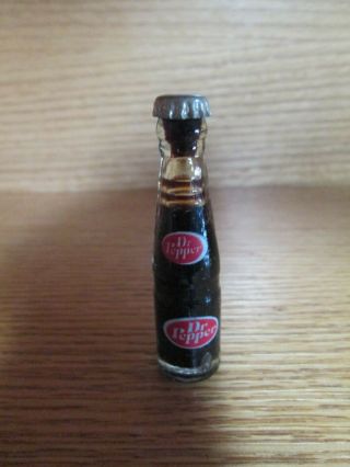Vintage Dr.  Pepper Miniature Glass Bottle 3 " Soda Rare
