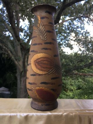 Vintage Raku Pottery Leaves Fossil Unique One Of A Kind ▬ Estate Find 14/6 ❤️j8