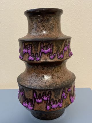 Scheurich Keramik Mid Century Vase 10” Purple Vtg West Germany