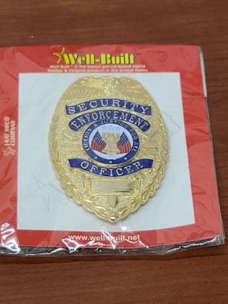 Vintage Collectable Security Officer,  Well Built - Brand,  Gold Badge (3 ") Heavy