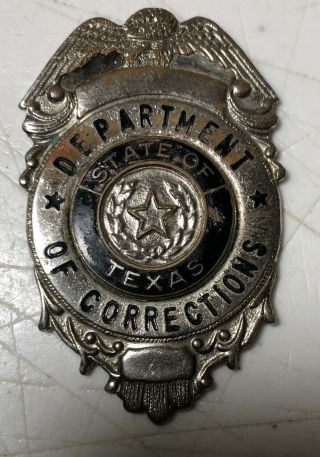 Vintage Obsolete Texas Dept Of Corrections Hat Badge 60’s