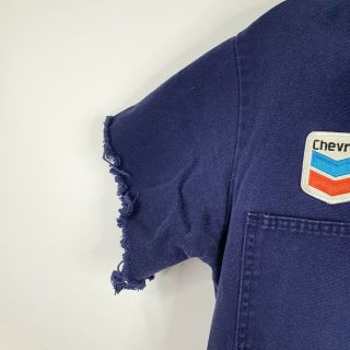 Vintage Chevron Oil Work Wear Coveralls Mechanic Made In Usa Men 