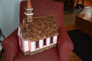 Wooden Church Dollhouse,  20x26x11 No Furniture Or Wedding Card Box Vgc