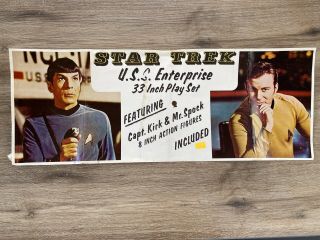 Vintage 1975 Star Trek U.  S.  S.  Enterprise Playset Toy Store Display Poster Kirk