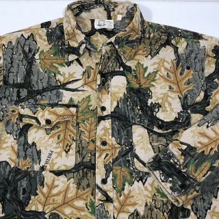 Vtg Predator Camo Button Up Hunting Shirt Xl Camouflage Long Sleeve Usa Made