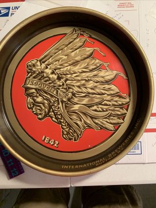 “iroquois Indian” Head Beer Metal Tray Buffalo Ny Vintage