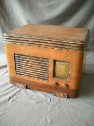 Vintage Sentinel Am Radio Phono Model 248g Tube Type Record Player Wood Case
