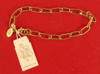 Vintage Kirks Folly Gold Tone Charm Bracelet Signed