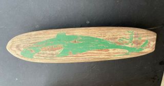 Nash Green Shark Vintage Wooden 22 Inch Sidewalk Skateboard Metal Wheels 1960 
