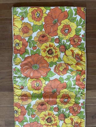 Vintage Vinyl Cushion Seat For Patio Chair Lounge 60s 70s Flower Power Hippie