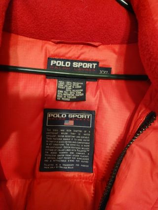 Vintage Polo Sport Ralph Lauren Goose Down Size XXL 3