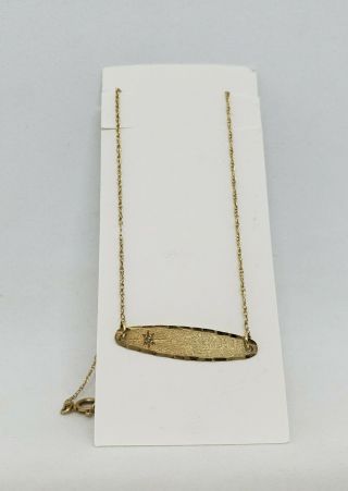 Vtg 14k Solid Gold Diamond Bracelet / Necklace Art Deco Children 