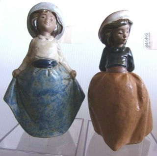 2 X Vintage Nao - Lladro Figurines - Daisa Sisters Ladies In Hats - 1997 Spain