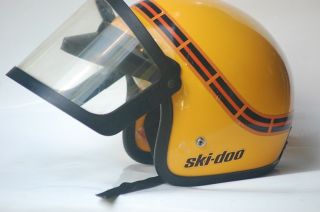 Vintage Skidoo Helmet Visor Yellow Black Snowmobile Collectible Needs Some Tlc