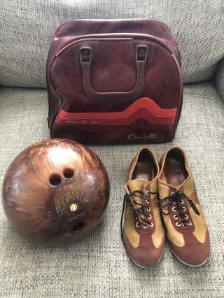Don Carter Vintage 70’s Bowling Ball (cindy) W/bag And Shoes 7 1/2
