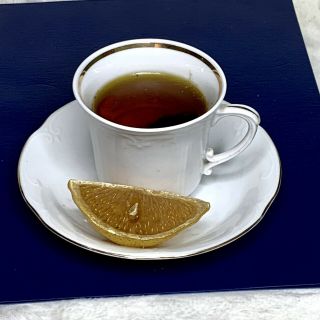 Vintage Bard International Faux Fake Tea Cup & Saucer With Lemon Food Display