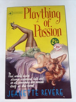 Plaything Of Passion By Jeanette RevÉre,  1951 Edition,  Archer Books,  Adult Vtg