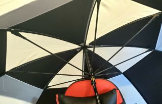 Vintage Wilson Sporting Umbrella Black White Large Rare