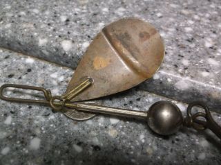 Antique Ball shaft 1800 ' s metal lure german silver NO 1 fishing lure 3