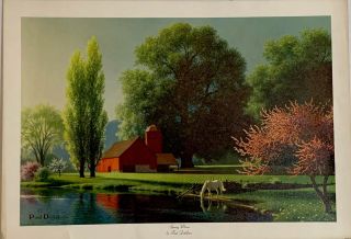 1966 Rare Vintage Paul Detlefsen Lithopgraph Print " Spring Morn " 14 " X 20 "
