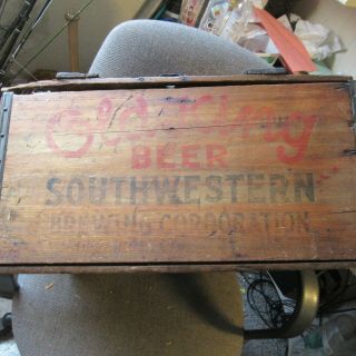 Vintage Old King Beer Southwestern Brewing Corp.  Wood Box Crate Oklahoma